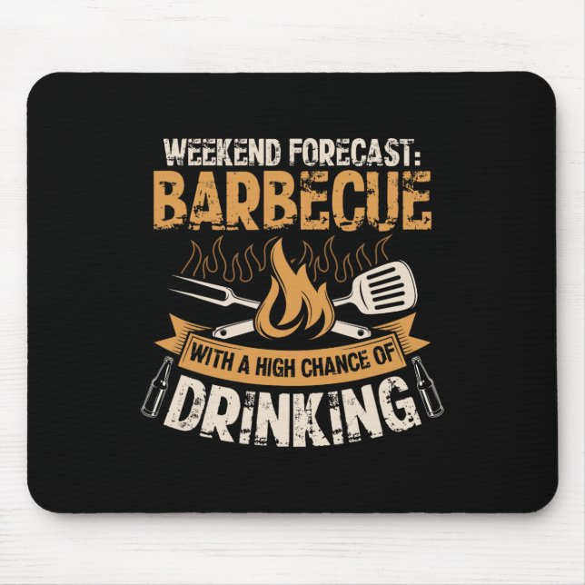 Mousepad Amante de Churrasco Engraçado Grill Chef Mestre do (Frente)