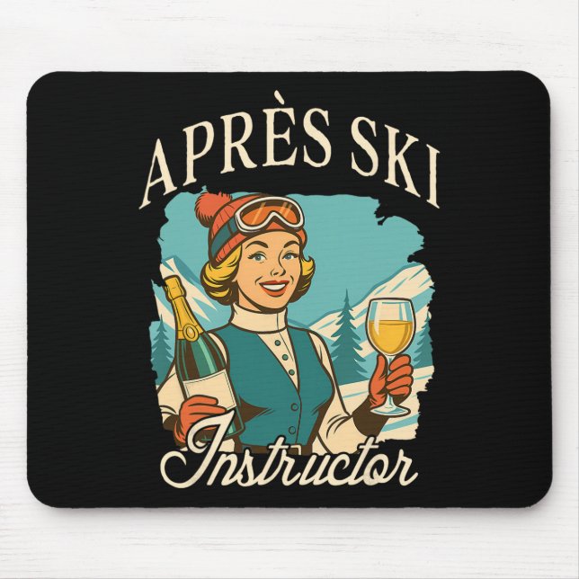 Mousepad Amante de Esqui Apos Ski Rainha Viagem de Esqui Ap (Frente)