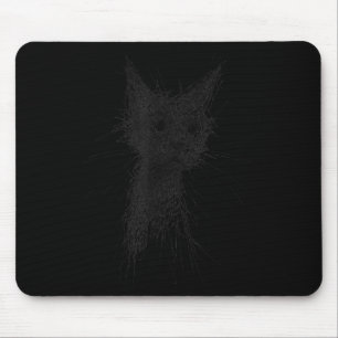 Mousepad Amante de Gatinhos Arte Abstrata Rabisco Gato Fofo