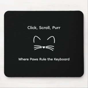 Mousepad Amante de Gatos Fofa Elegante Na Moda Sofisticada