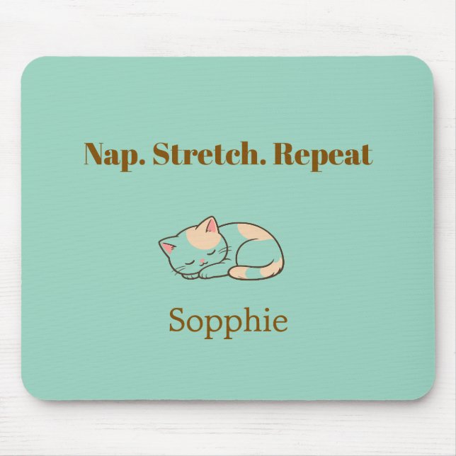 Mousepad Amante de Gatos Fofo Elegante Na Moda Sofisticado  (Frente)