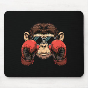 Mousepad Amante de Macaco de Boxe Luvas de Boxe Kickboxing