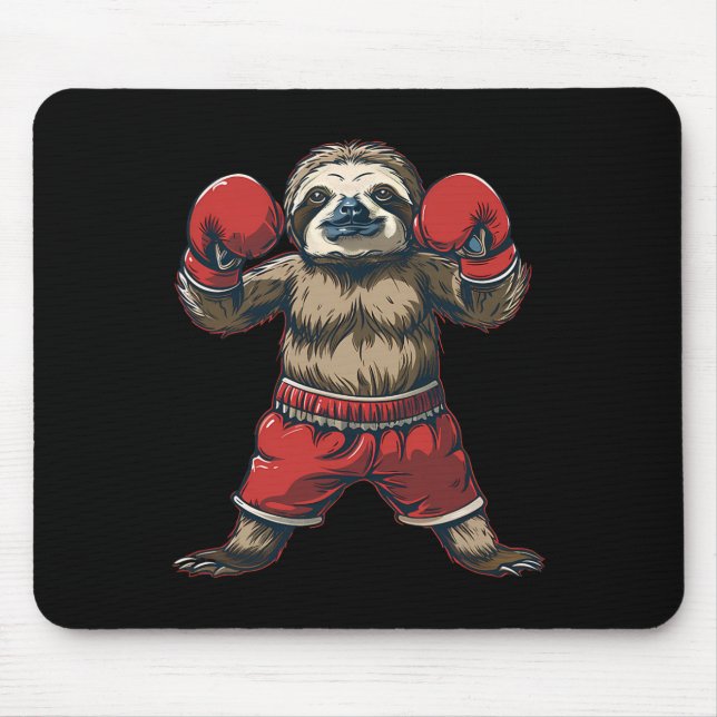 Mousepad Amante de Preguiça de Boxe Luvas de Boxe Kickboxin (Frente)