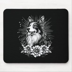 Mousepad Amante de Tatuagem Estilo Collie Retro Cachorro 