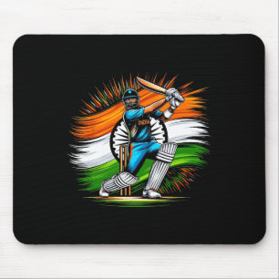 Mousepad Amante do críquete da bandeira indiana Fã Orgulho