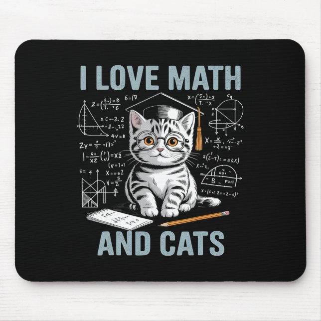 Mousepad Amante do Gato da Matemática Professor de Matemáti (Frente)