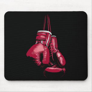 Mousepad Amante do Kickboxing Boxeador Luvas de Boxe Vintag