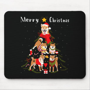 Mousepad Amante do Shiba Inu da Árvore de Natal Xmas Dono d