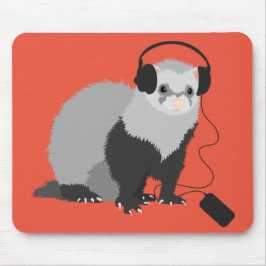 Mousepad Amante engraçado de música de ferret