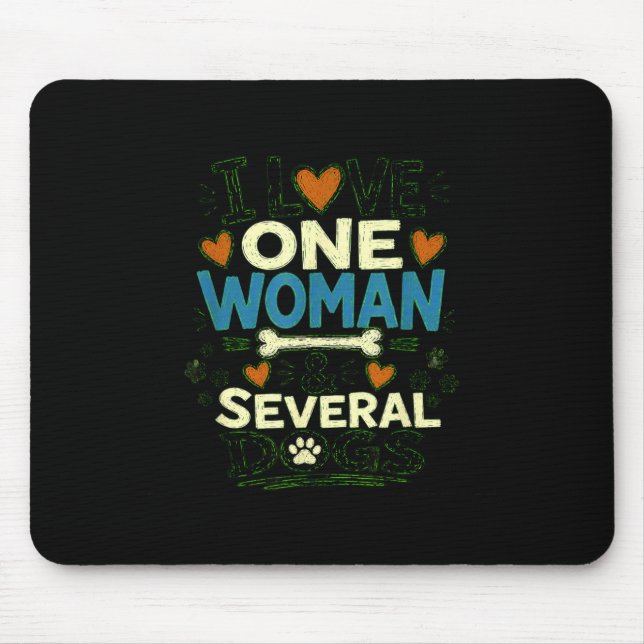 Mousepad Amante engraçado sarcástico de cachorro ama uma mu (Frente)