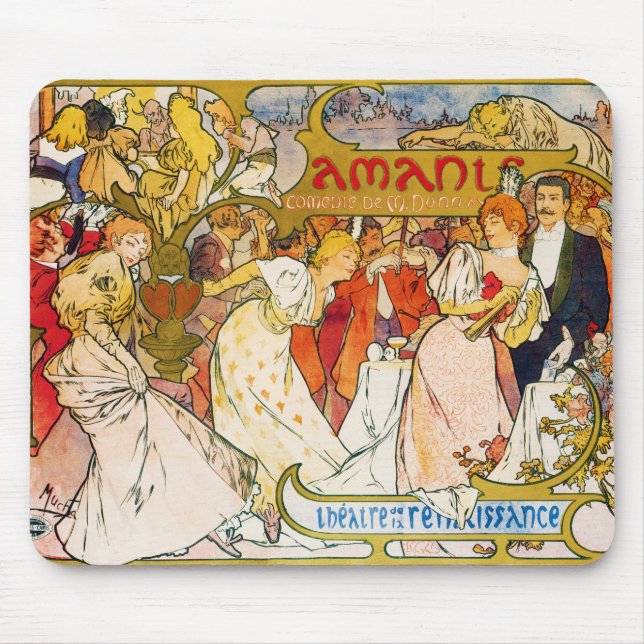 Mousepad Amantes, Alphonse Mucha (Frente)