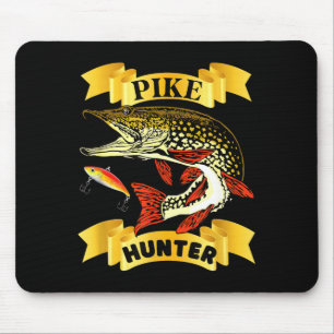 Mousepad Amantes da pesca de caçador de lúcio predador pesc