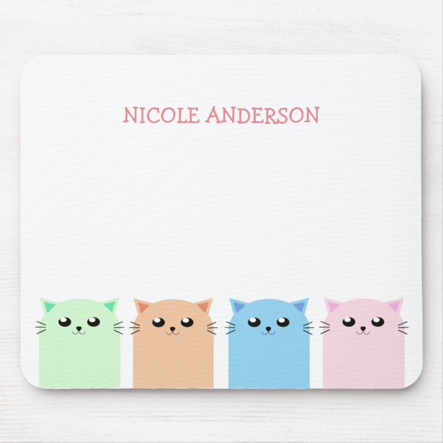 Mousepad Amantes de Cat Personalizados Bonitos (Frente)