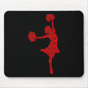 Mousepad Amantes de Cheerleading Corações de São Valentim A