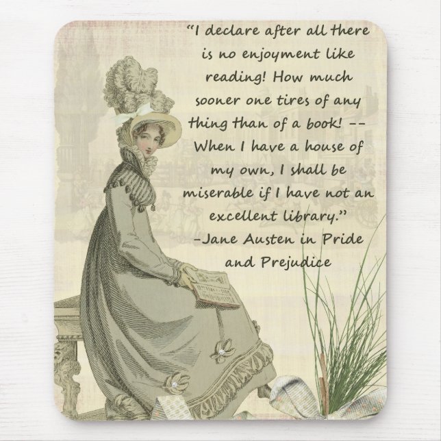 Mousepad Amantes de livro de Jane Austen (Frente)