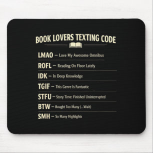Mousepad Amantes de livros enviando código de leitura por m