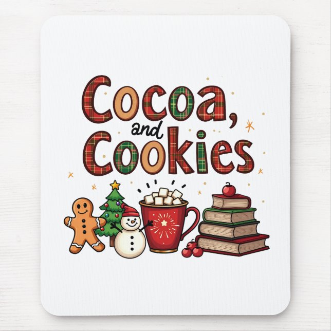 Mousepad Amantes de Natal de Cacau e Biscoitos (Frente)