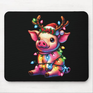 Mousepad Amantes de os animais fazendas Porco Vestindo Nata