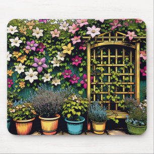 Mousepad Amantes de plantas e jardinagem Clematis Trellis