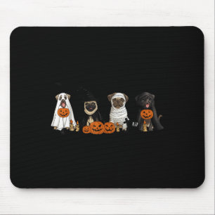 Mousepad Amantes de Pugs - Fantasma de Pug Bruxa Pug Hallow