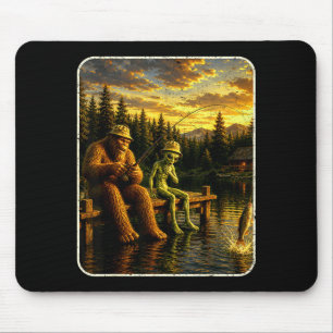 Mousepad Amantes do Bigfoot alien pescando homens engraçado