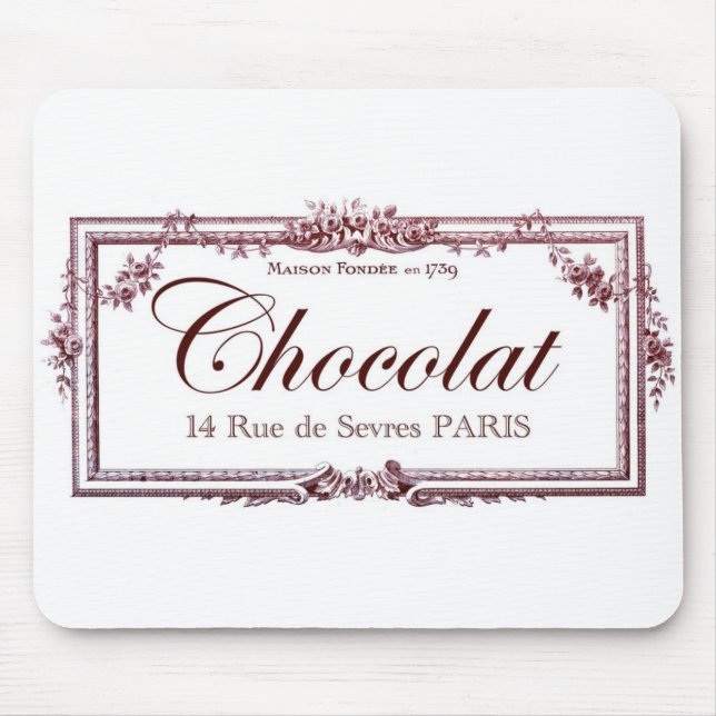 Mousepad Amantes do chocolate…. ame esta arte do francês do (Frente)