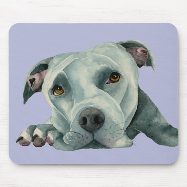 Mousepad Amantes do pitbull da arte do cão (Frente)