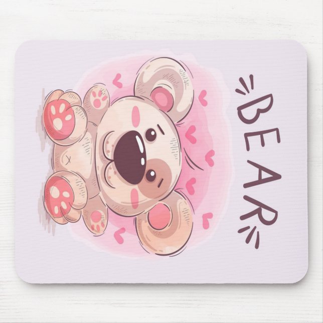 Mousepad Amantes do Urso de Teddy | Presente Para Crianças (Frente)