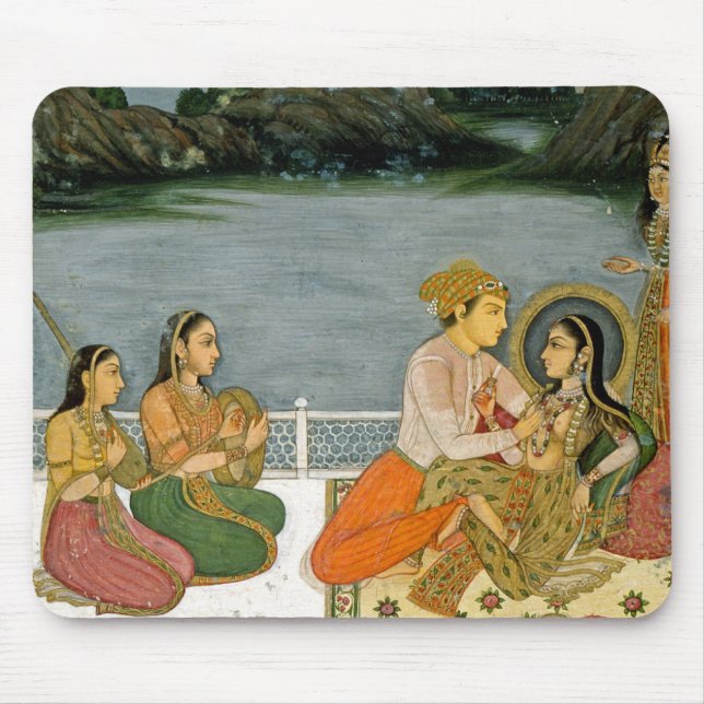 Mousepad Amantes em um terraço por um lago enluarada, da (Frente)