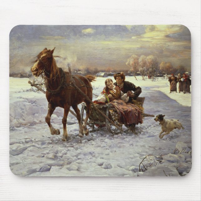 Mousepad Amantes em um trenó (Frente)
