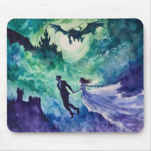 Mousepad Amantes Voadores - Pintura em Aquarela
