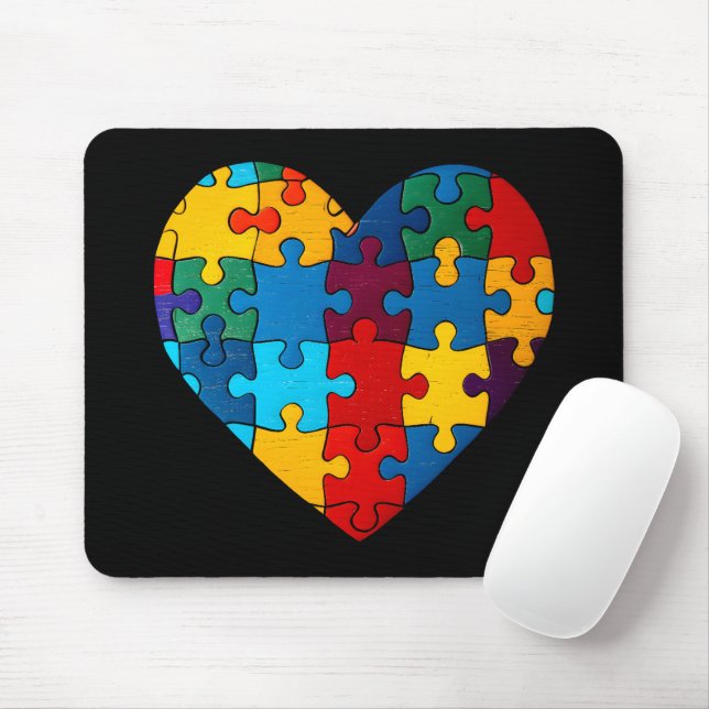 Mousepad Amar a aceitação de Quebra-cabeça do Coração Sensi (Com mouse)