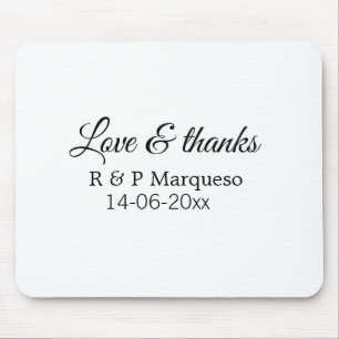 Mousepad Amar e obrigados adicionar nome do casal adicionar