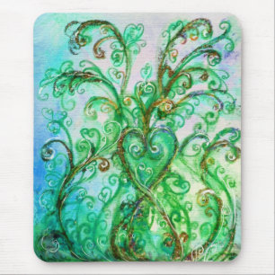Mousepad Amarelo azul verde-claro dos FLOURISHES LUNÁTICOS