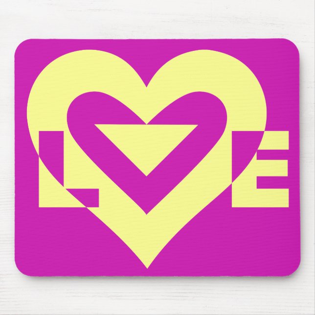 Mousepad Amarelo de amor em roxo (Frente)
