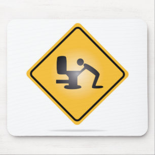 Mousepad amarelo do sinal de aviso da manutenção