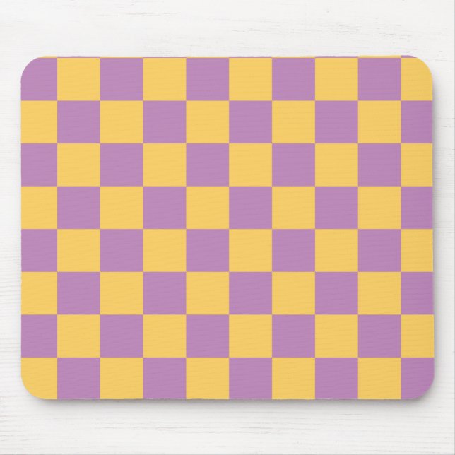 Mousepad Amarelo e púrpura verificados (Frente)