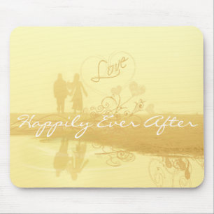 Mousepad Amarelo Feliz Para Sempre Após Casamento De Praia