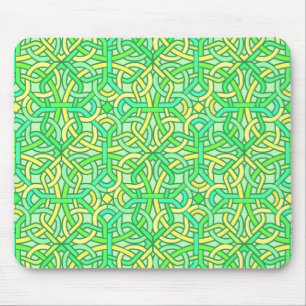 Mousepad Amarelo irlandês do verde do teste padrão da