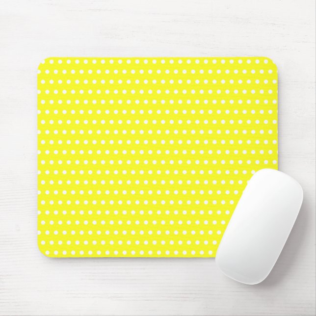Mousepad Amarelo puro com pequenos pontos brancos (Com mouse)