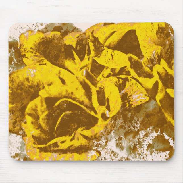 Mousepad Amarelo Rose Watercolor (Frente)