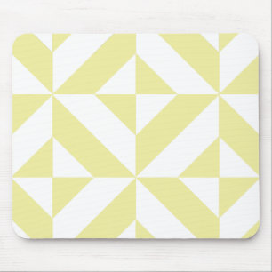 Mousepad Amarelo Suave Arte Deco Geométrica