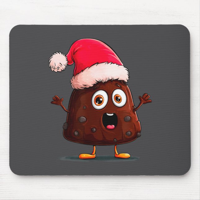 Mousepad Amazing Pudding Look With Christmas Hat  (Frente)