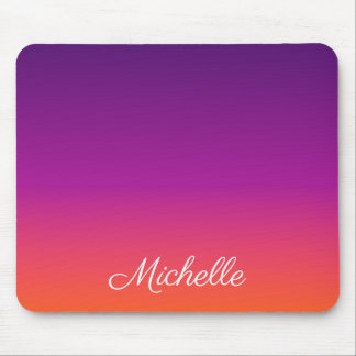 Mousepad Ambre de gradiente roxo, rosa e laranja