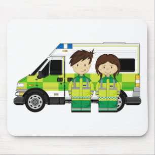 Mousepad Ambulância dos desenhos animados e EMT