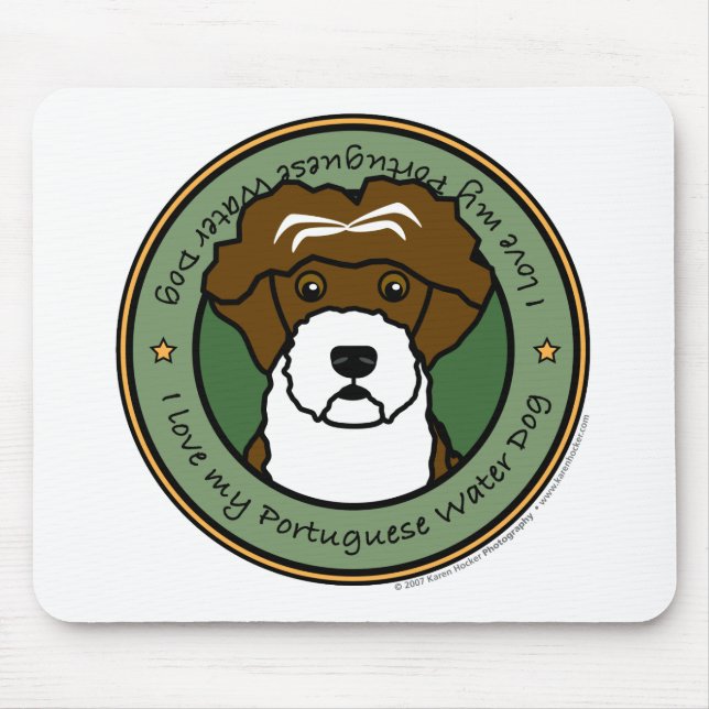 Mousepad Ame meu cão de água português (Frente)