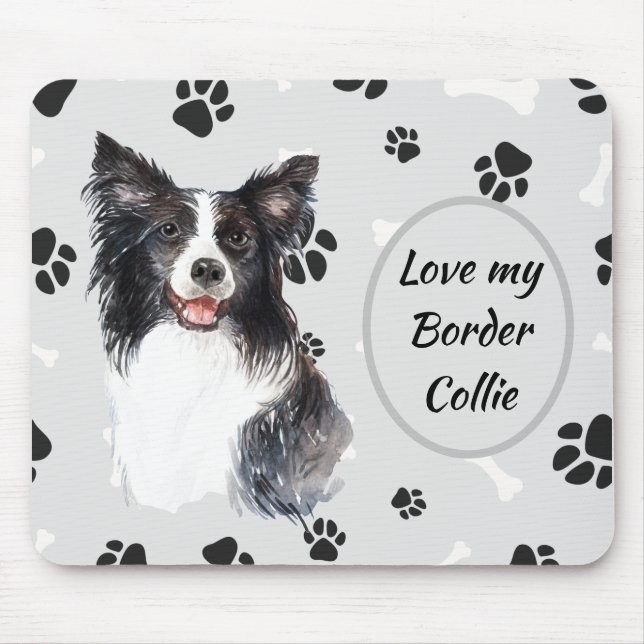 Mousepad Ame O Meu Cachorro Collie (Frente)