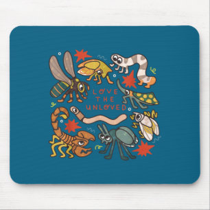 Mousepad Ame os insetos não amados verme escorpião citação