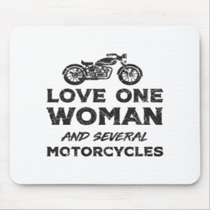 Mousepad Ame Uma Mulher E Várias Motocicletas Essencial