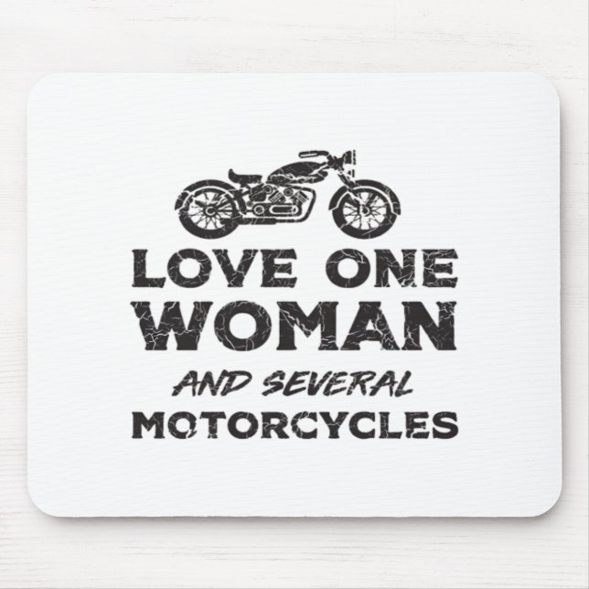 Mousepad Ame Uma Mulher E Várias Motocicletas Essencial (Frente)